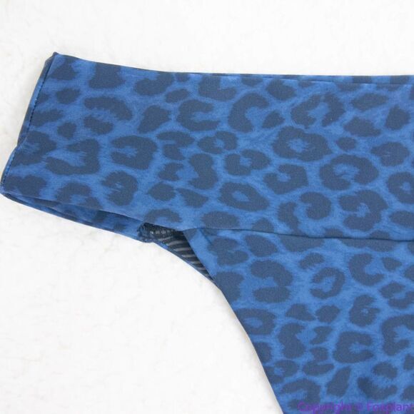 NEW Acacia Mateo bikini bottom leopard animal print blue Amur, L - Picture 15 of 16